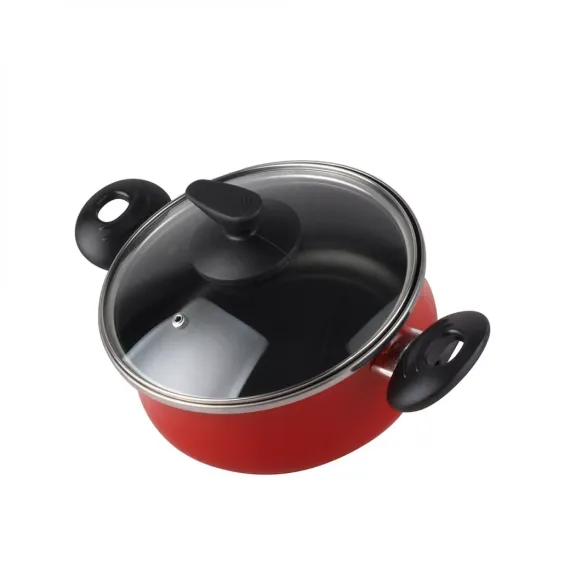 Кастрюля низкая с крышкой, 24 см, 4,4 л, сталь, стеклоэмаль, серия Praga, VITRINOR, изображение 2