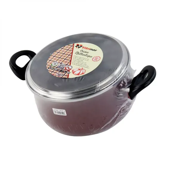 Кастрюля с крышкой, 26 см, 6.5 л, сталь, стеклоэмаль, серия Authentique Burgundy, VITRINOR, изображение 3