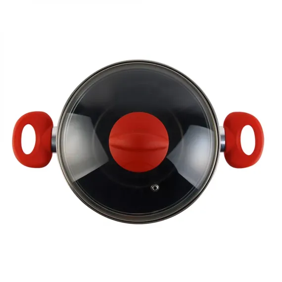 Кастрюля высокая с крышкой, 20 см, сталь, стеклоэмаль, серия Pomodoro, VITRINOR, изображение 2