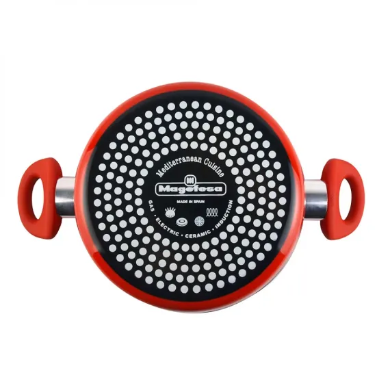 Кастрюля высокая с крышкой, 20 см, сталь, стеклоэмаль, серия Pomodoro, VITRINOR, изображение 3