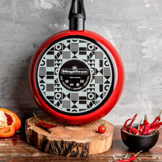 Сковорода, 28 см, сталь, стеклоэмаль, серия V Poivre Rouge, VITRINOR, изображение 6