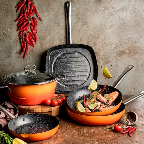 Кастрюля с крышкой, 20 см, сталь, стеклоэмаль, серия Dragon Piedra, VITRINOR, изображение 3