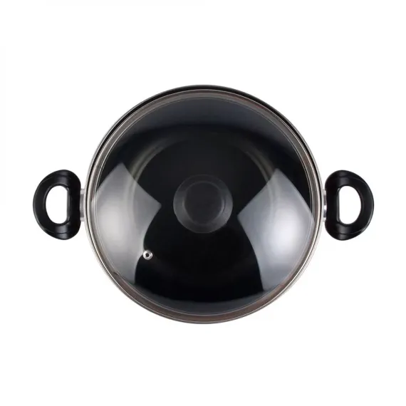 Кастрюля низкая с крышкой, 30 см, сталь, стеклоэмаль, серия Authentique Crystal, VITRINOR, изображение 3