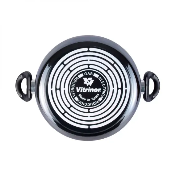 Кастрюля низкая с крышкой, 30 см, сталь, стеклоэмаль, серия Authentique Crystal, VITRINOR, изображение 4