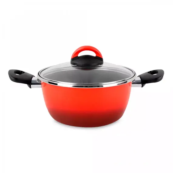 Кастрюля низкая с крышкой, 20 см, 2.9 л, сталь, стеклоэмаль, серия Sfumatto, VITRINOR
