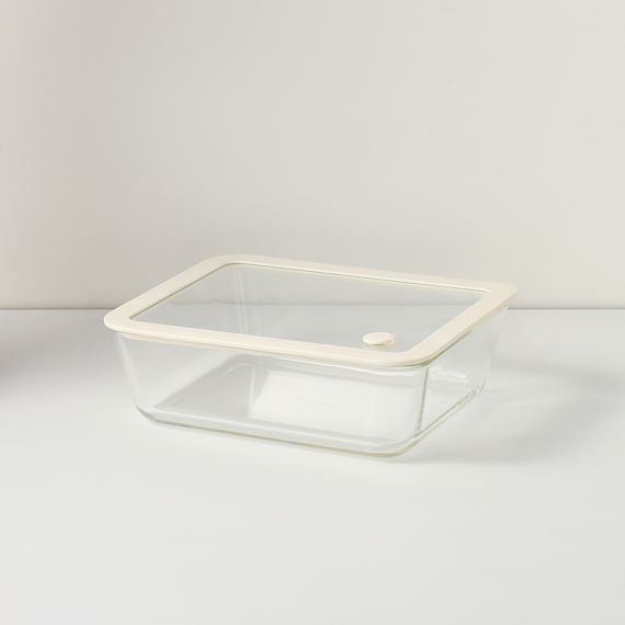 Контейнер для запекания и хранения стеклянный с вакуумным эффектом, 2,6 л, молочный, Smart Solutions, изображение 2