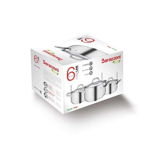 Chef Line - Набор из 6-ти кастрюль, нержавеющая сталь, Barazzoni, изображение 3