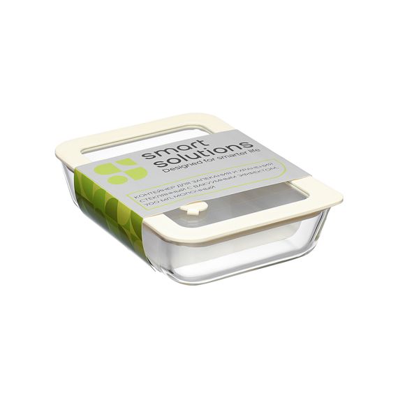 Контейнер для запекания и хранения стеклянный с вакуумным эффектом, 700 мл, молочный, Smart Solutions, изображение 4