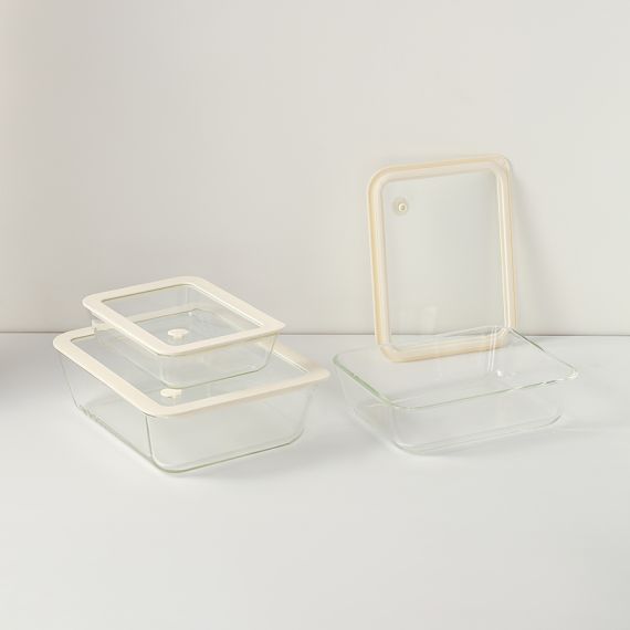 Контейнер для запекания и хранения стеклянный с вакуумным эффектом, 1,4 л, молочный, Smart Solutions, изображение 3