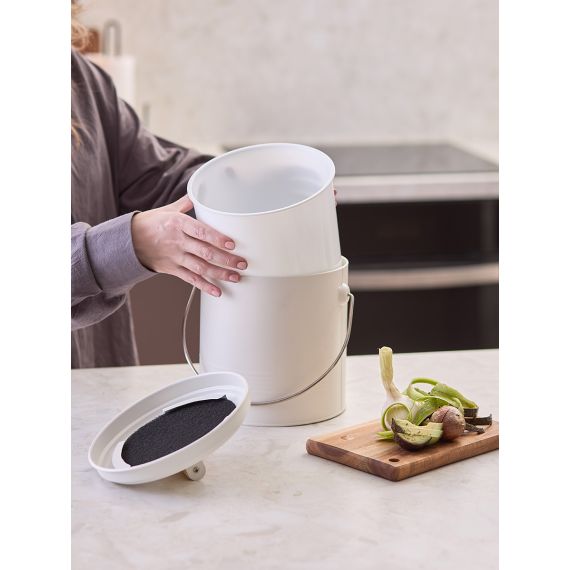 Контейнер для пищевых отходов с фильтром Irmel, 3,5 л, молочный, Smart Solutions, изображение 4