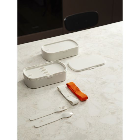 Ланч-бокс с приборами Food Time, 1 л, молочный, Smart Solutions, изображение 3