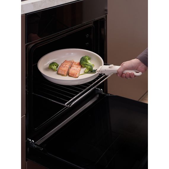 Набор посуды для приготовления со съемной ручкой Smart Ceramic, 7 предметов, цвета топленого молока, Smart Solutions, изображение 8