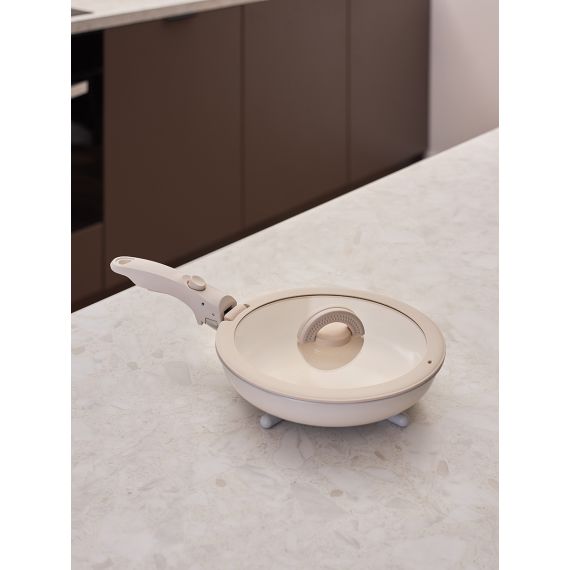 Набор посуды для приготовления со съемной ручкой Smart Ceramic, 7 предметов, цвета топленого молока, Smart Solutions, изображение 5