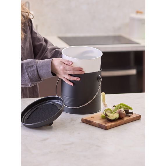 Контейнер для пищевых отходов с фильтром Irmel, 3,5 л, графит, Smart Solutions, изображение 5