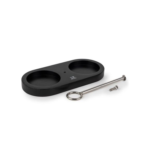 Подставка для мельниц диаметром 6,5 см, бамбуковая черная,  L 18,7 см, h 1,6 см, LINEA PEUGEOT, Франция, изображение 2