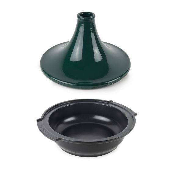 Тажин 33 см ( без ручек 30 см), h 23 см, основание - кованный алюминий с антипригарным покрытием, крышка - керамика, зеленая, ATLAS GREEN FOREST, Peugeot, изображение 3