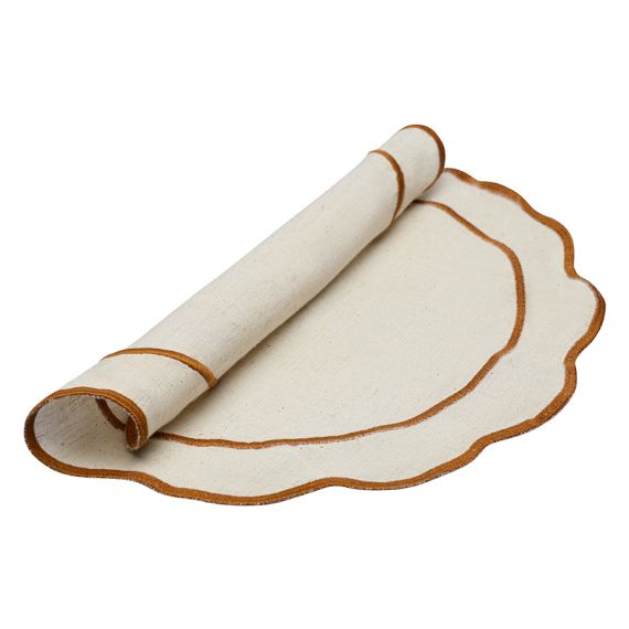 Салфетка под приборы Anemone из коллекции Trendy Ruffles, ?38 см, карри, Tkano, изображение 8