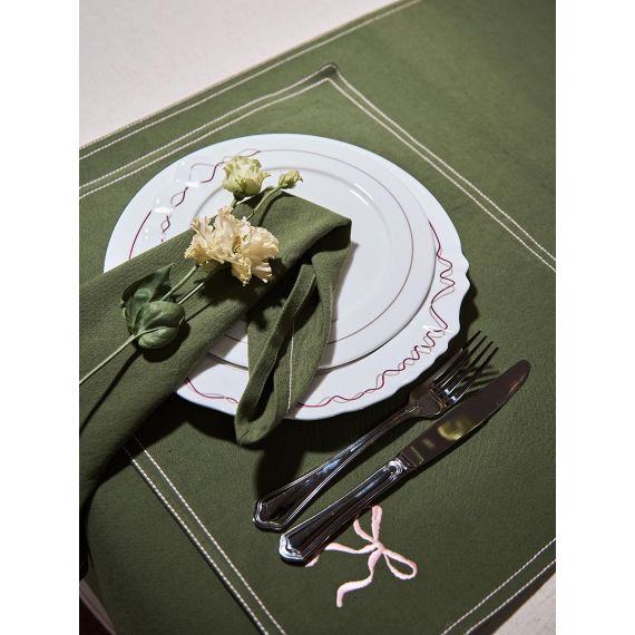 Салфетка под приборы Fancy Bows оливкового цвета из коллекции Essential, 35х45 см, Tkano, изображение 3