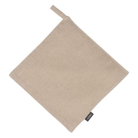 Прихватка из стираного льна бежевого цвета из коллекции Essential, 22х22 см, Tkano