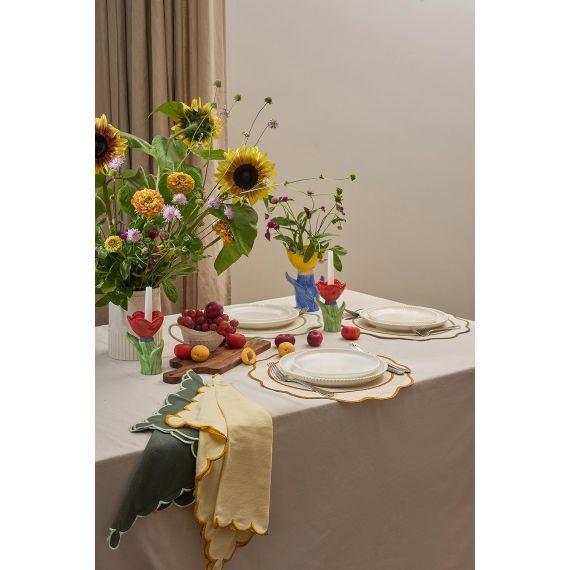 Салфетка под приборы Anemone из коллекции Trendy Ruffles, ?38 см, серый, Tkano, изображение 3