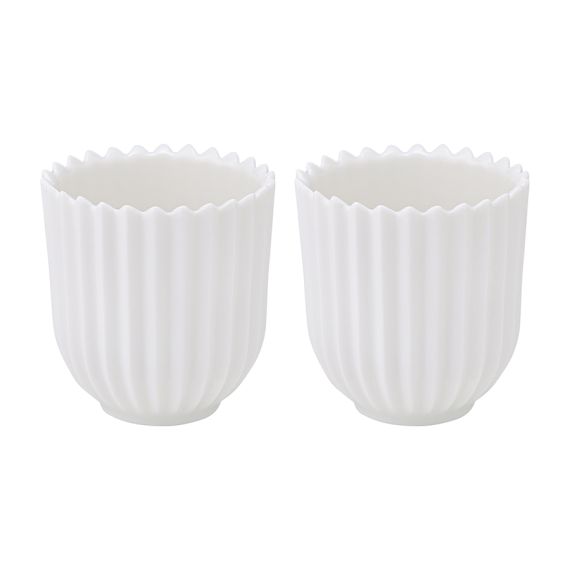 Набор из двух подставок для яиц белого цвета из коллекции Edge, S, Tkano