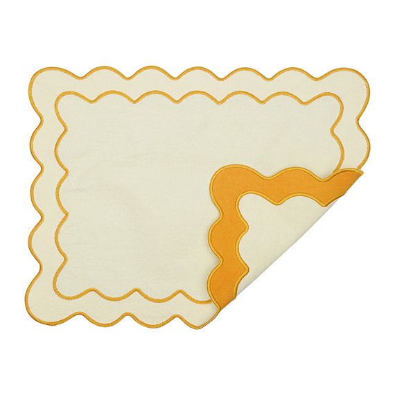 Салфетка под приборы с контрастным кантом горчичного цвета из коллекции Trendy Ruffles, 35х45 см, Tkano, изображение 8