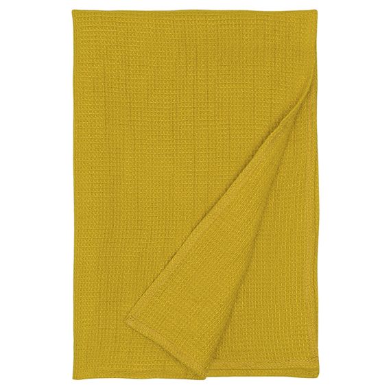 Набор из двух кухонных жаккардовых полотенец горчичного цвета из коллекции Essential, Tkano, изображение 3