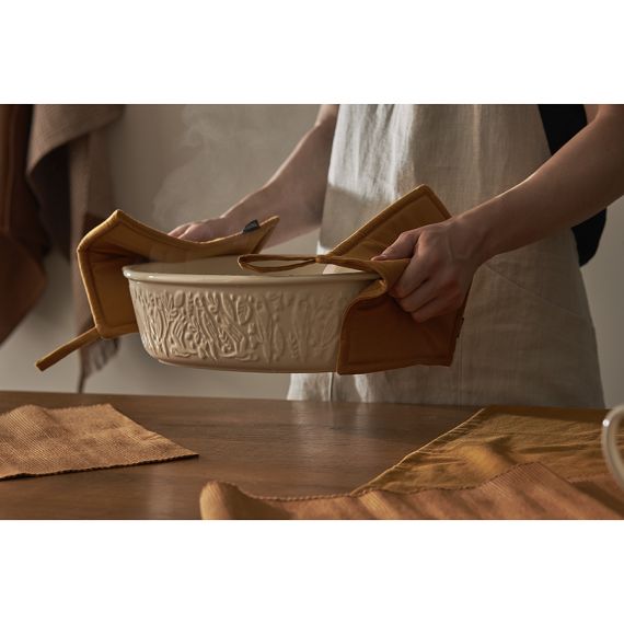 Прихватка из хлопка цвета карри из коллекции Essential, 22х22 см, Tkano, изображение 2