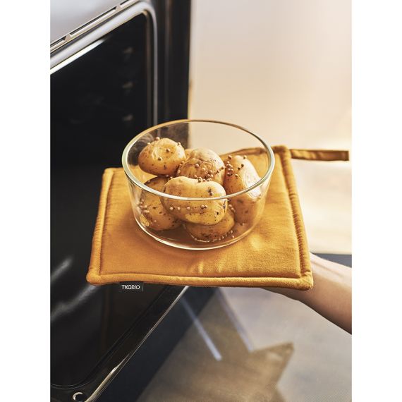 Прихватка из хлопка цвета карри из коллекции Essential, 22х22 см, Tkano, изображение 4