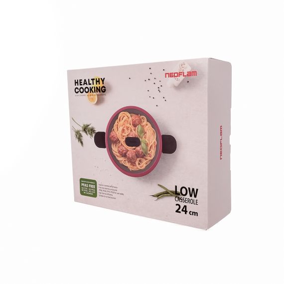 Жаровня со стеклянной крышкой для индукционных плит Ortus Magenta 2,7 л, 24 см, Neoflam, изображение 2