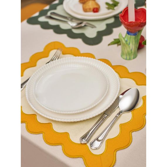 Салфетка под приборы с контрастным кантом горчичного цвета из коллекции Trendy Ruffles, 35х45 см, Tkano, изображение 3