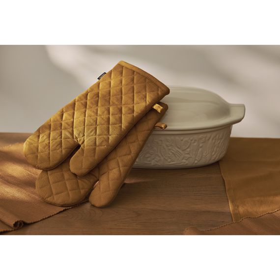 Прихватка-варежка из хлопка цвета карри из коллекции Essential, 33х17,5 см, Tkano, изображение 4