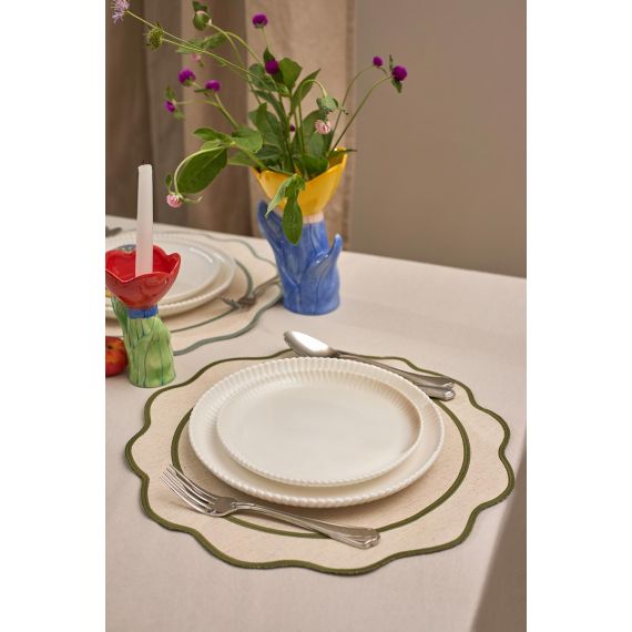 Салфетка под приборы Anemone из коллекции Trendy Ruffles, ?38 см, оливковый, Tkano, изображение 4