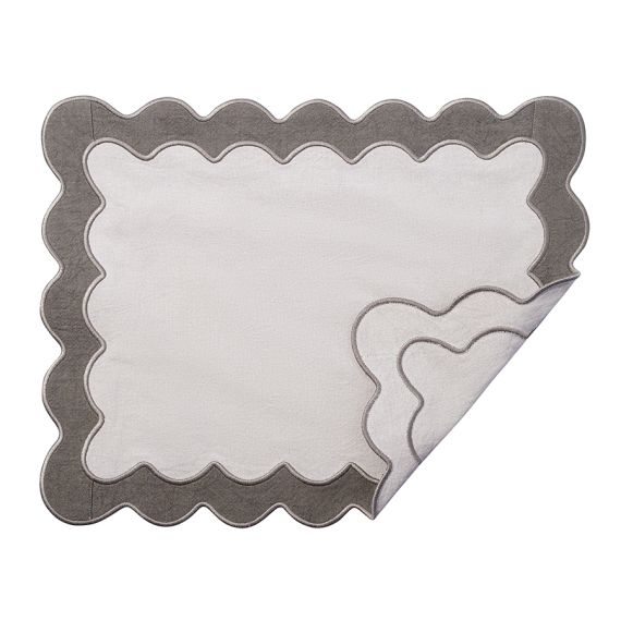 Салфетка под приборы с контрастным кантом серого цвета из коллекции Trendy Ruffles, 35х45 см, Tkano