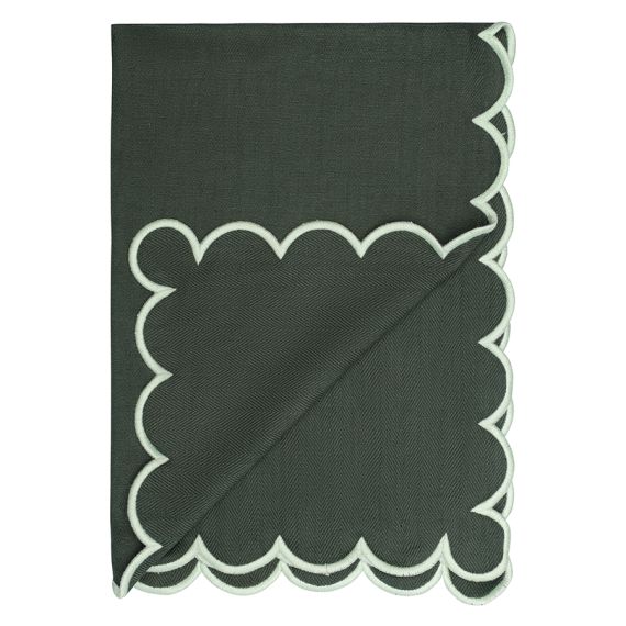 Набор кухонных полотенец с контрастным кантом зеленого цвета из коллекции Trendy Ruffles, 50х70 см, Tkano, изображение 4