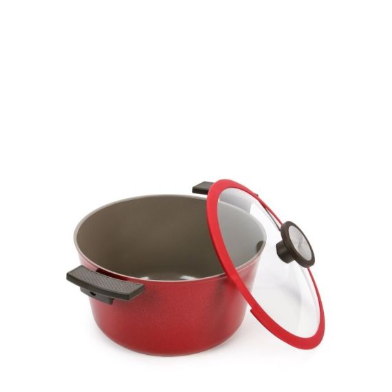 Кастрюля со стеклянной крышкой для индукционных плит De Chef Bordo 2,2 л, 20 см, Neoflam, изображение 2