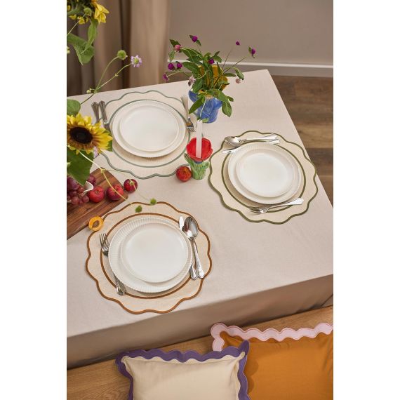 Салфетка под приборы Anemone из коллекции Trendy Ruffles, ?38 см, оливковый, Tkano, изображение 5