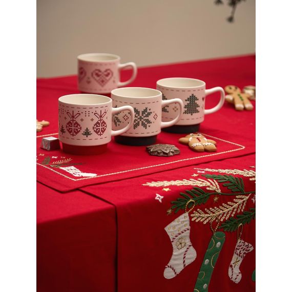 Набор из четырех кружек Knitted tale из коллекции New Year Essential, 380 мл, Tkano, изображение 2