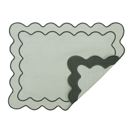 Салфетка под приборы с контрастным кантом зеленого цвета из коллекции Trendy Ruffles, 35х45 см, Tkano, изображение 6