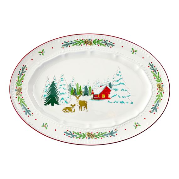 Блюдо сервировочное Nordic winter из коллекции New Year Essential, 34,6х24 см, Tkano