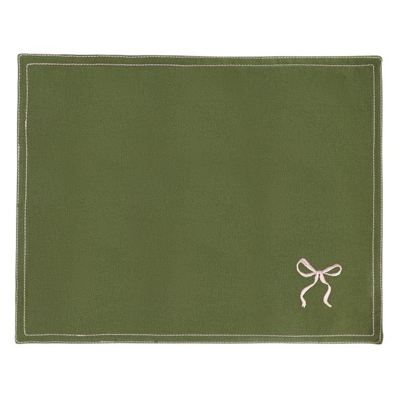 Салфетка под приборы Fancy Bows оливкового цвета из коллекции Essential, 35х45 см, Tkano