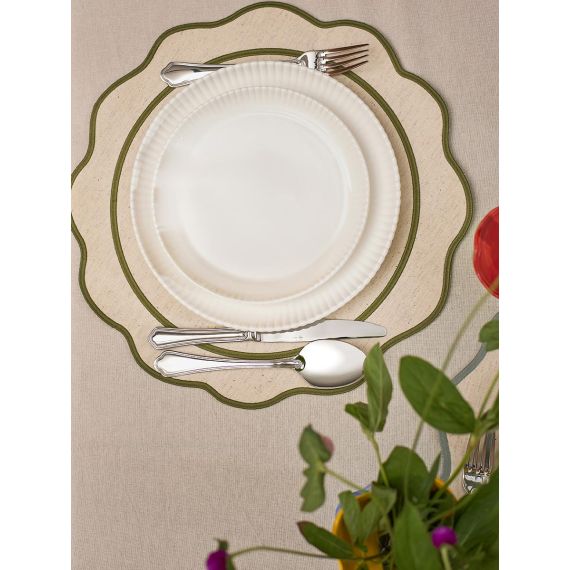 Салфетка под приборы Anemone из коллекции Trendy Ruffles, ?38 см, оливковый, Tkano, изображение 3