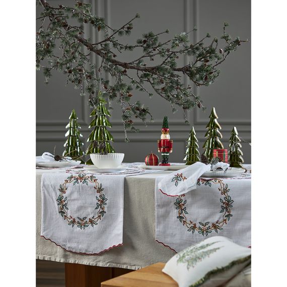 Дорожка на стол Festive wreath из коллекции New Year Essential, 45х150 см, Tkano, изображение 4