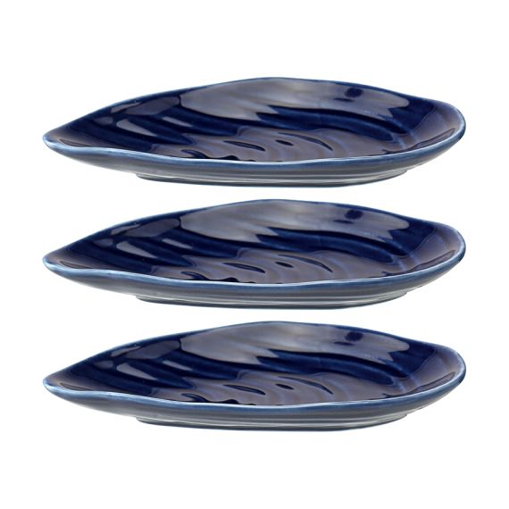 Набор для сервировки Oyster shell синего цвета из коллекции Sea treasures, Tkano