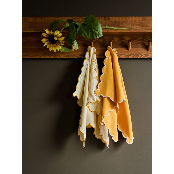 Набор кухонных полотенец с контрастным кантом горчичного цвета из коллекции Trendy Ruffles, 50х70 см, Tkano, изображение 3
