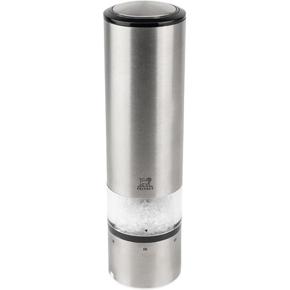 Мельница для соли электрическая на батарейках 20 см, акрил, нержавеющая сталь, ELIS SENSE PEUGEOT, Франция
