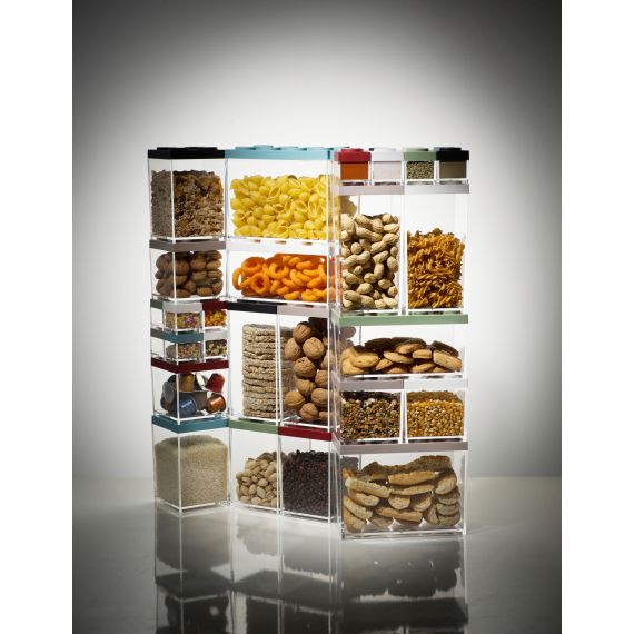 Набор из 4-х контейнеров квадратных 100/500/1000/1500 мл, цвет серый, серия Brickstore, OMADA, изображение 3