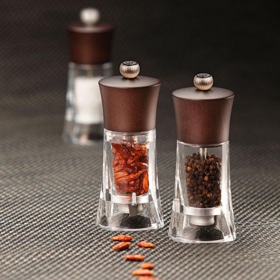 Мельница для перца 14 см, бук, акрил, цвет шоколадный, OLERON PEUGEOT, Франция, изображение 2