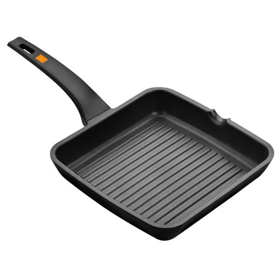 Сковорода-гриль квадратная с антипригарным покрытием для индукции 22*22 см, h=4,5 см, 1,30 л, Efficient, BRA&Monix