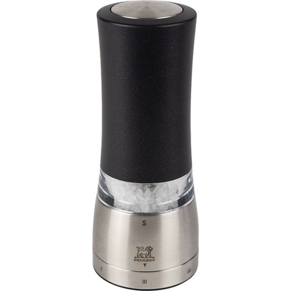 Мельница для соли электрическая 16 см, нержавеющая сталь, цвет черный, DAMAN PEUGEOT, Франция
